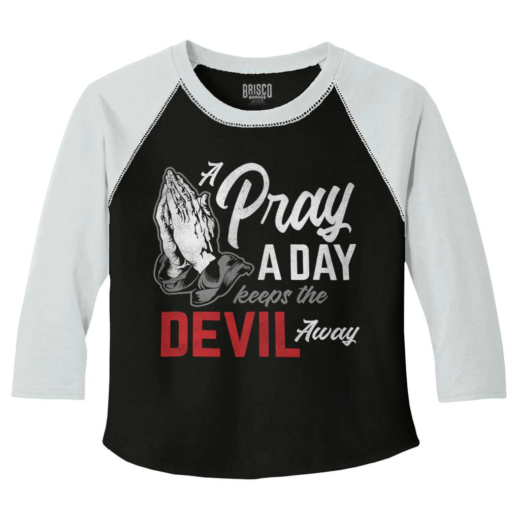 Pray A Day Toddler Baseball-Direct To Garment Print-Brisco Baby