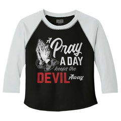 Pray A Day Toddler Baseball-Direct To Garment Print-Brisco Baby