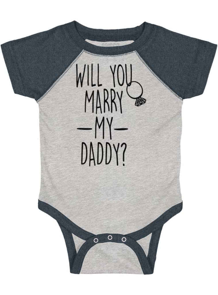 Marry My Daddy Raglan Romper Bodysuit-Direct To Garment Print-Brisco Baby