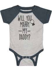 Marry My Daddy Raglan Romper Bodysuit-Direct To Garment Print-Brisco Baby