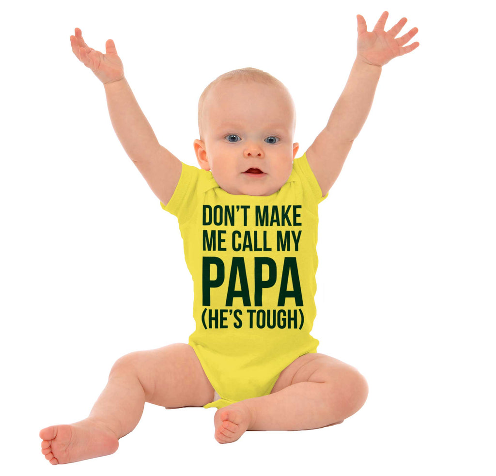 Don't Make Me Call Papa Romper Bodysuit-Direct To Garment Print-Brisco Baby