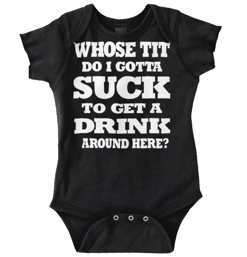 Get A Drink Romper Bodysuit-Direct To Garment Print-Brisco Baby