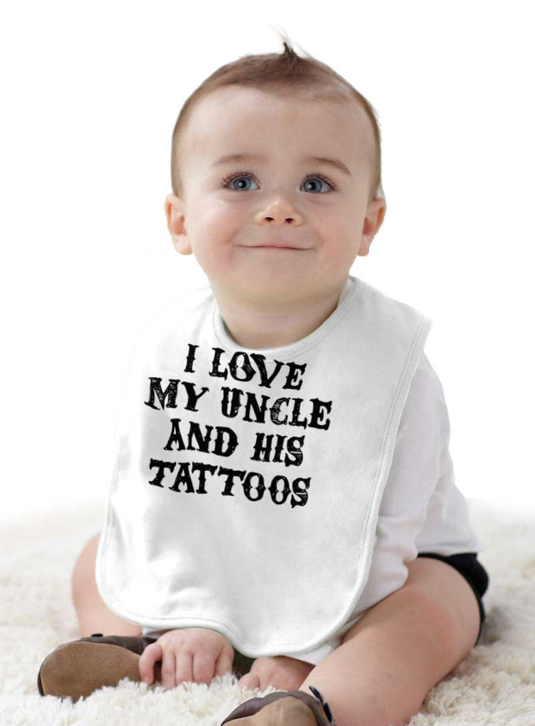Uncle's Tattoos Infant Baby Bib-Direct To Garment Print-Brisco Baby