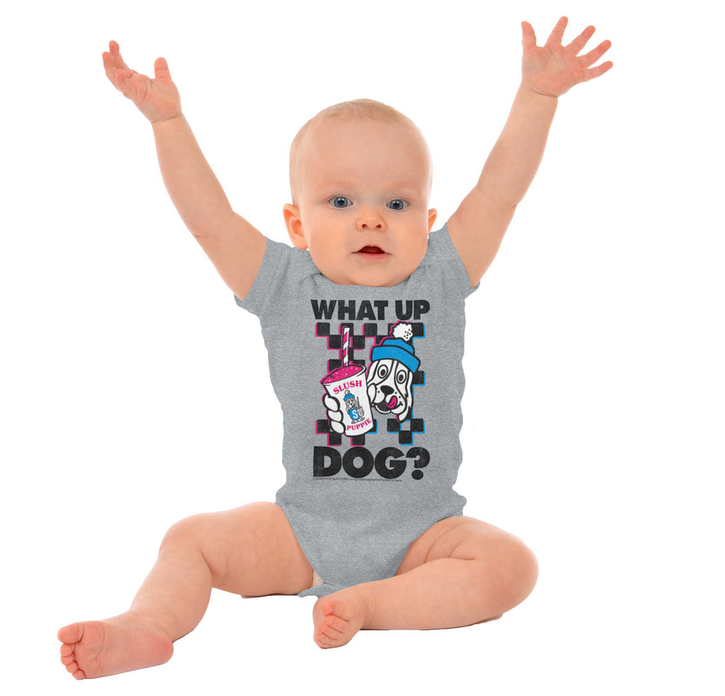 What Up Dog Romper Bodysuit-Direct To Garment Print-Brisco Baby