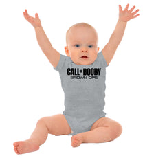 Call Of Doody Romper Bodysuit-Direct To Garment Print-Brisco Baby