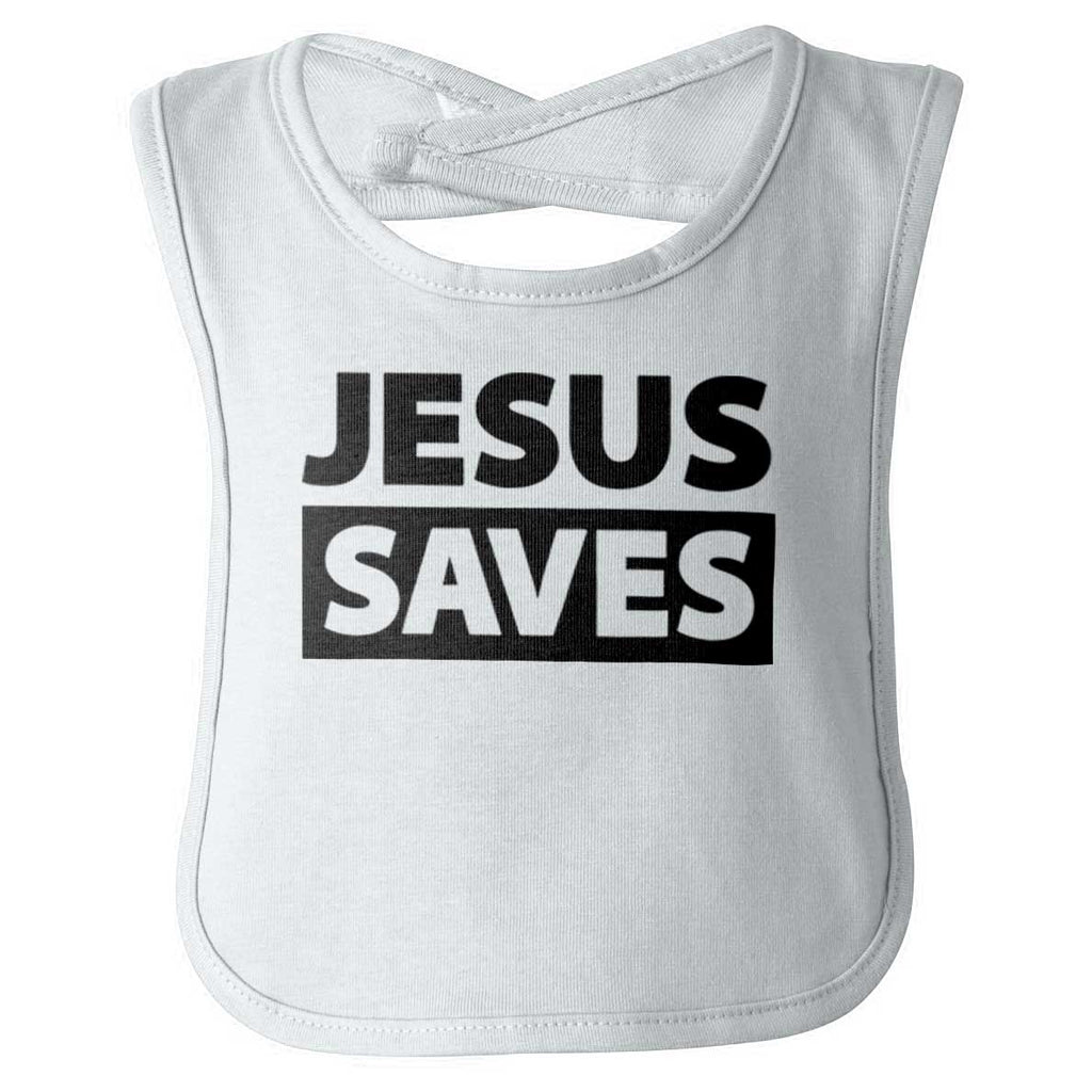 Jesus Saves Infant Baby Bib-Direct To Garment Print-Brisco Baby