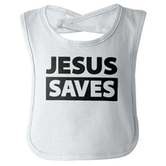 Jesus Saves Infant Baby Bib-Direct To Garment Print-Brisco Baby
