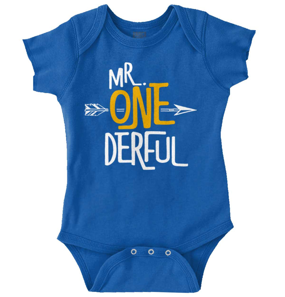 Mr. Onederful Romper Bodysuit-Direct To Garment Print-Brisco Baby
