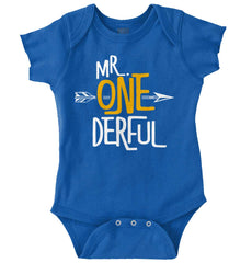 Mr. Onederful Romper Bodysuit-Direct To Garment Print-Brisco Baby