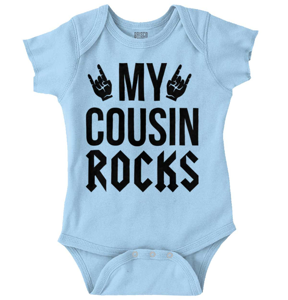My Cousin Rocks Romper Bodysuit-Direct To Garment Print-Brisco Baby