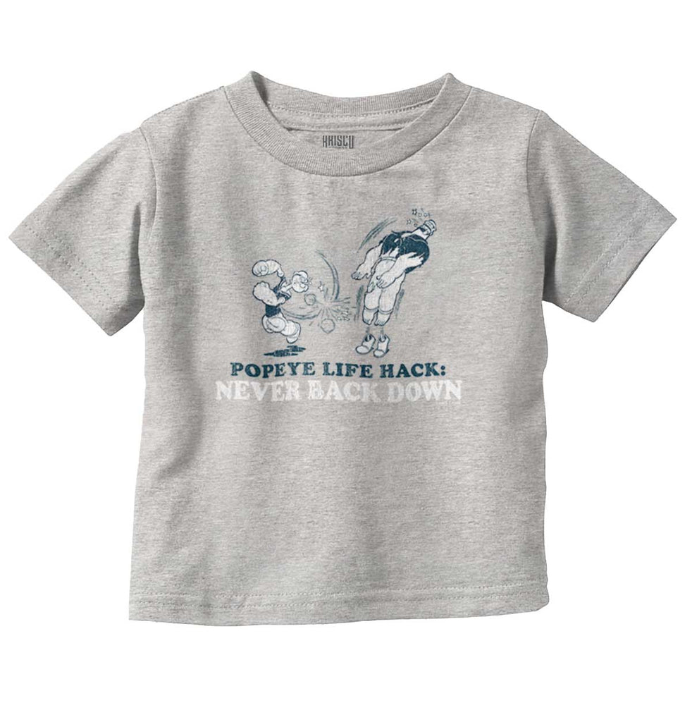 Never Back Down Infant Toddler T Shirt-Direct To Garment Print-Brisco Baby
