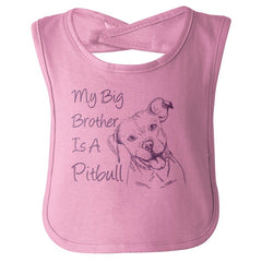 Brother is a Pitbull Infant Baby Bib-Direct To Garment Print-Brisco Baby