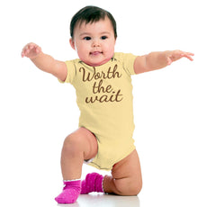 Worth The Wait Romper Bodysuit-Direct To Garment Print-Brisco Baby
