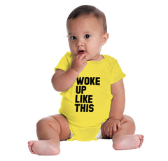 I Woke Up Like This Romper Bodysuit-Direct To Garment Print-Brisco Baby
