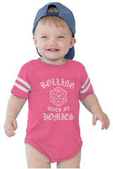 Rolling With My Homies Dungeons Football Romper Bodysuit-Direct To Garment Print-Brisco Baby
