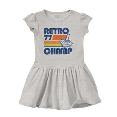 Retro 77 Champ Gamer Dragons Solid Baby Infant Dress-Direct To Garment Print-Brisco Baby