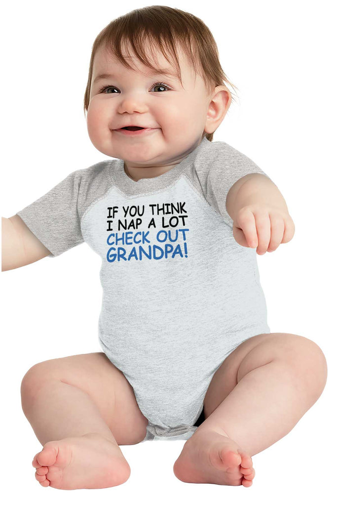 Check Out Grandpa Raglan Romper Bodysuit-Direct To Garment Print-Brisco Baby