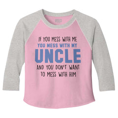 Mess With My Uncle Toddler Baseball-Direct To Garment Print-Brisco Baby