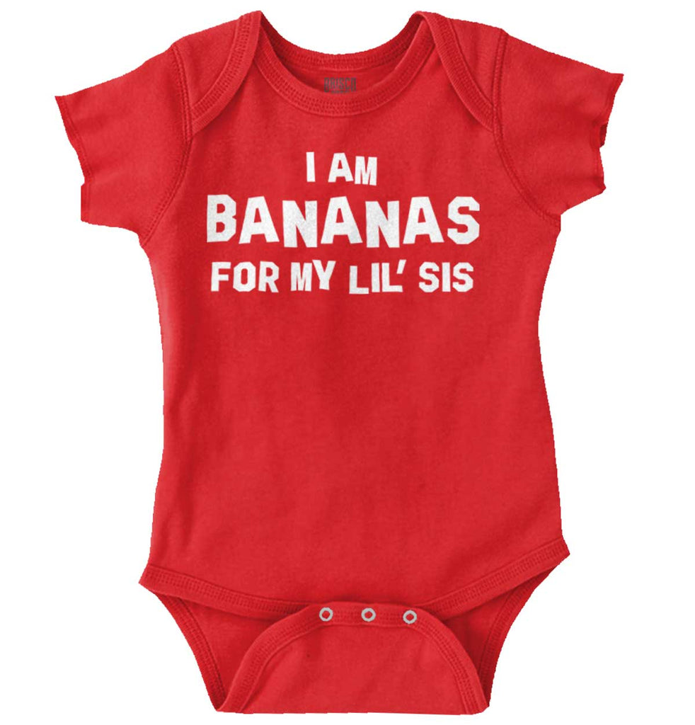 Bananas For Lil Sis Romper Bodysuit-Direct To Garment Print-Brisco Baby
