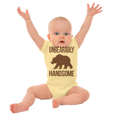 Unbearably Handsome Romper Bodysuit-Direct To Garment Print-Brisco Baby