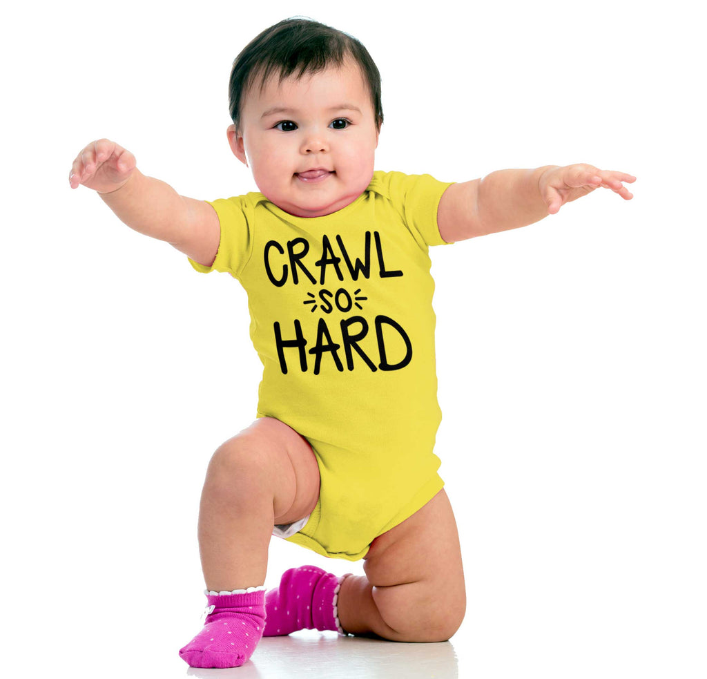 Crawl So Hard Romper Bodysuit-Direct To Garment Print-Brisco Baby
