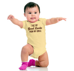 Good Looks From Uncle Romper Bodysuit-Direct To Garment Print-Brisco Baby