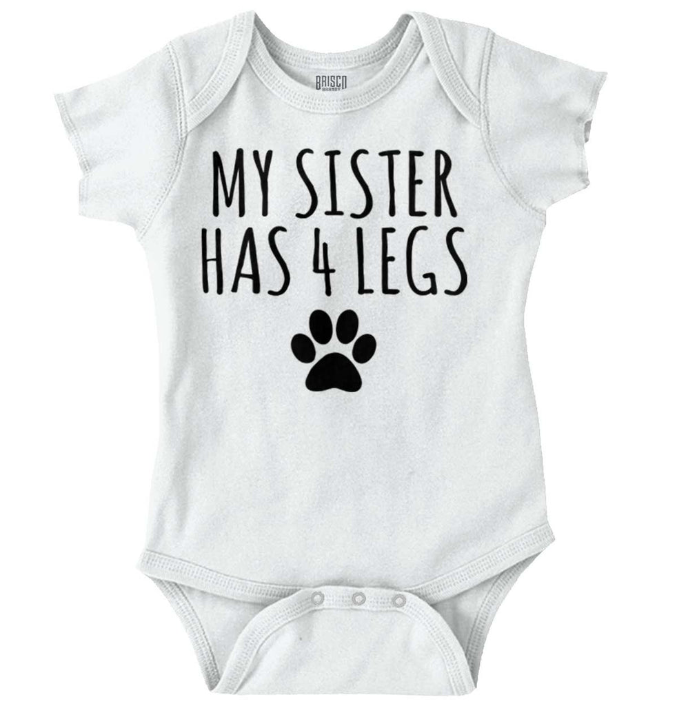 Sister has 4 legs Romper Bodysuit-Direct To Garment Print-Brisco Baby