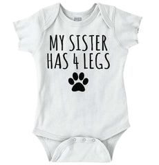 Sister has 4 legs Romper Bodysuit-Direct To Garment Print-Brisco Baby
