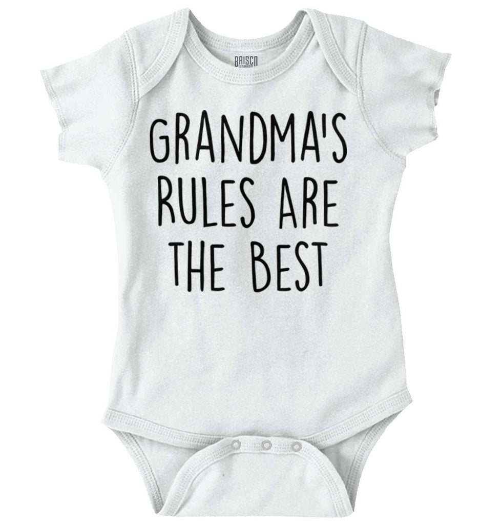 Grandma's Rules Are The Best Romper Bodysuit-Direct To Garment Print-Brisco Baby