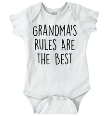Grandma's Rules Are The Best Romper Bodysuit-Direct To Garment Print-Brisco Baby
