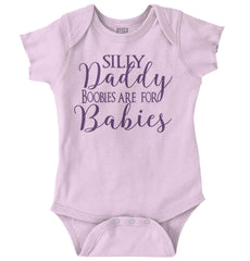 Boobies For Babies Romper Bodysuit-Direct To Garment Print-Brisco Baby
