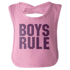 Boys Rule Infant Baby Bib-Direct To Garment Print-Brisco Baby