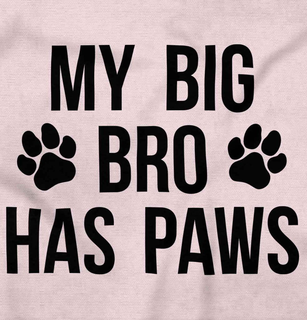 Big Bro Has Paws Toddler Ruffled Trim T-Shirt-Direct To Garment Print-Brisco Baby