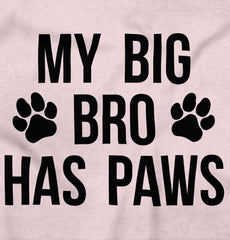 Big Bro Has Paws Toddler Ruffled Trim T-Shirt-Direct To Garment Print-Brisco Baby