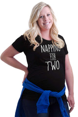 Napping For Two Maternity T-Shirt-Direct To Garment Print-Brisco Baby