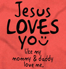 Jesus Loves You Toddler Football Jersey Tee-Direct To Garment Print-Brisco Baby
