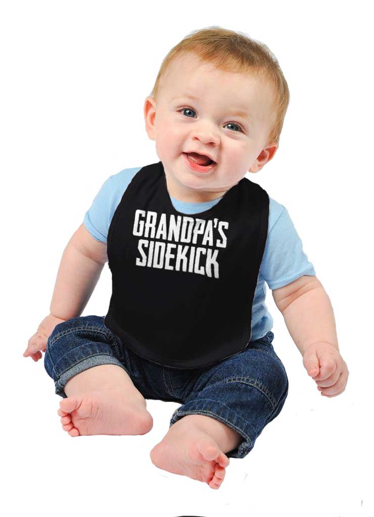 Grandpa's Sidekick Infant Baby Bib-Direct To Garment Print-Brisco Baby