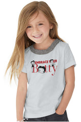 Embrace Betty Toddler Ruffled Trim T-Shirt-Direct To Garment Print-Brisco Baby