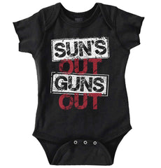 Guns Out Romper Bodysuit-Direct To Garment Print-Brisco Baby