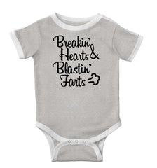 Blastin Farts Ringer Romper Bodysuit-Direct To Garment Print-Brisco Baby