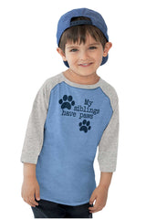 Siblings have paws Toddler Baseball-Direct To Garment Print-Brisco Baby