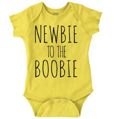 Newbie Boobie Romper Bodysuit-Direct To Garment Print-Brisco Baby