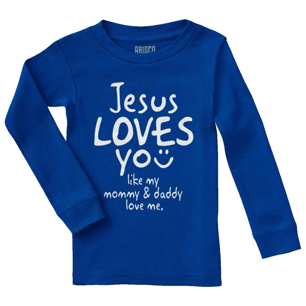 Jesus Loves You Solid Baby Pajama Top-Direct To Garment Print-Brisco Baby