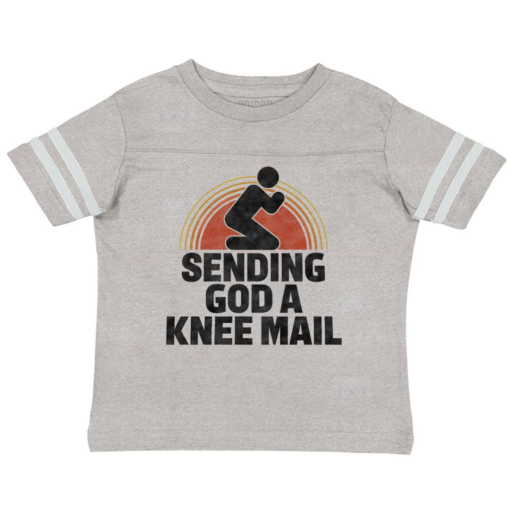 Sending God A Knee Mail Toddler Football Jersey Tee-Direct To Garment Print-Brisco Baby