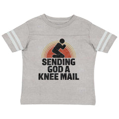 Sending God A Knee Mail Toddler Football Jersey Tee-Direct To Garment Print-Brisco Baby
