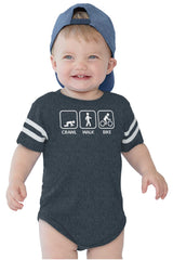 Crawl Walk Bike Football Romper Bodysuit-Direct To Garment Print-Brisco Baby
