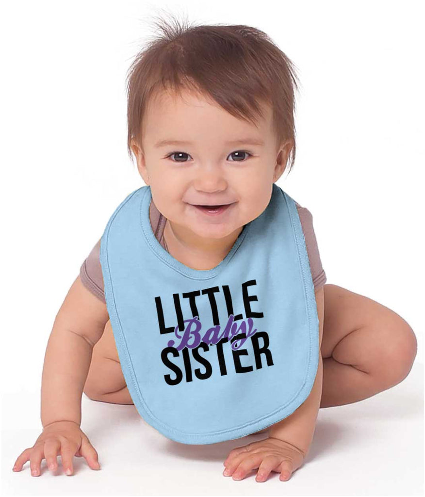 Little Baby Sister Infant Baby Bib-Direct To Garment Print-Brisco Baby