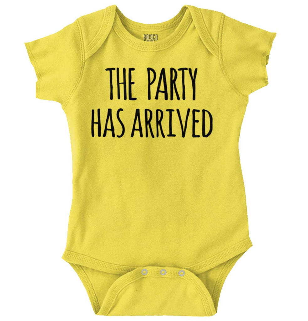The Party Has Arrived Romper Bodysuit-Direct To Garment Print-Brisco Baby