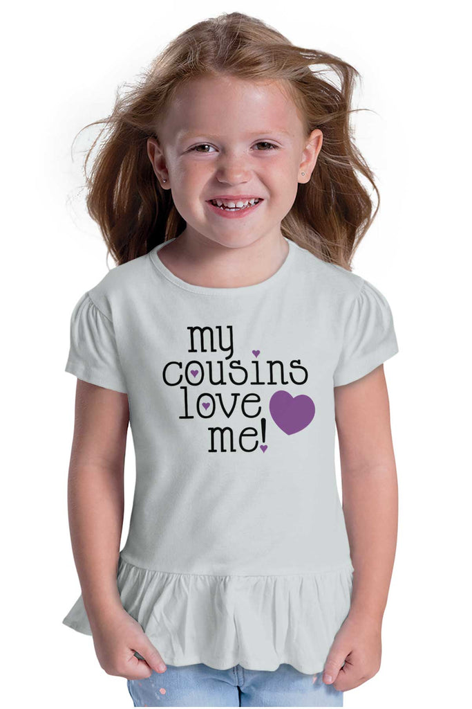 Cousins Love Me Toddler Ruffle Bottom Tee-Direct To Garment Print-Brisco Baby