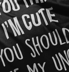 Think I'm Cute See My Uncle Infant Baby Bib-Direct To Garment Print-Brisco Baby